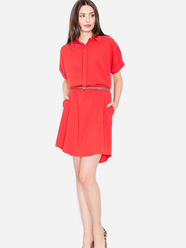 Sukienka koszulowa damska elegancka Figl M442 M Czerwona (5901299587065)