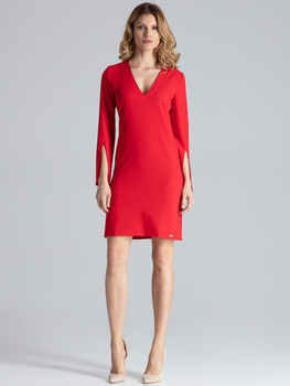 Sukienka midi jesienna damska Figl M550 M Czerwona (5902194337472)