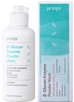 Proszek do mycia twarzy Petitfee Powder Wash B-Glucan Enzyme enzymatyczny 80 g (8809508850214)