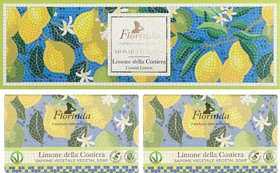 Набір мила "Прибережний лимон" - Florinda Mosaici Italiani Vegetal Soap (soap/2x200g) (1171585-125482)