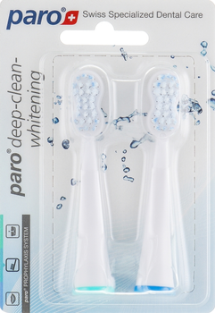 Змінні щітки для звукової зубної щітки - Paro Swiss Sonic Deep Clean Whitening 2шт (410501-33772)