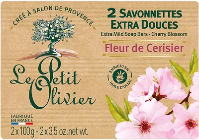 Мило екстраніжне із екстрактом вишневого кольору - Le Petit Olivier Vegetal Oils Soap Cherry Blossom 2x100g