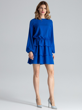 Sukienka trapezowa damska mini Figl M601 L Niebieska (5902194349093)