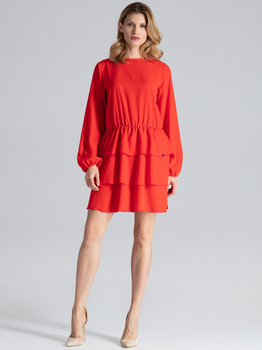 Sukienka krótka letnia damska Figl M601 S Czerwona (5902194349154)