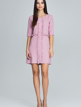 Плаття коротке літнє жіноче Figl M618 XL Рожеве (5902194350563)