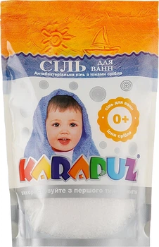 Сіль антибактеріальна з іонами срібла для купання дітей - Карапуз 500g (178035-21818)