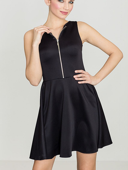Sukienka trapezowa damska mini Lenitif K098 L Czarna (5902194313995)