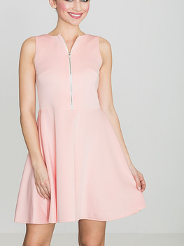 Sukienka trapezowa damska mini Lenitif K098 XL Różowa (5902194314121)