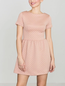 Sukienka trapezowa damska mini Lenitif K147 M Różowa (5902194308649)