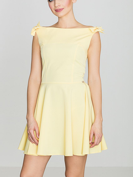 Sukienka trapezowa damska mini Lenitif K170 XL Żółta (5902194307307)
