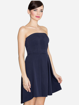 Плаття коротке літнє жіноче Lenitif K368 L Темно-синє (5902194330046)