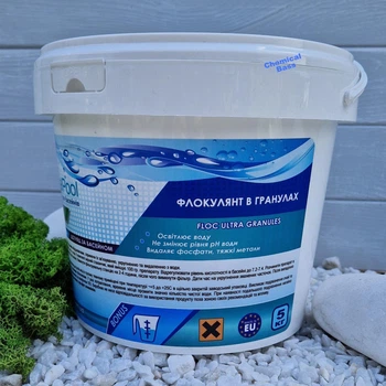 Коагулянт (флокулянт) проти мутності у воді Crystal Pool Floc Ultra Granules 5 кг у гранулах (05305)