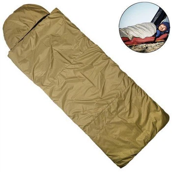 Спальный мешок одеяло с капюшоном Ranger 3 Season. Green. 215x75см. -20/+5°C. Кемпинговый спальник Рейнджер RA_6651.