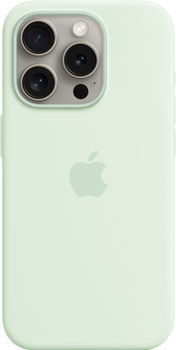 Панель Apple MagSafe Silicone Case для Apple iPhone 15 Pro Soft Mint (MWNL3)