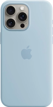 Panel Apple MagSafe Silicone Case dla iPhone'a 15 Pro Max Light Blue (MWNR3)