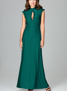 Плаття вечірнє довге жіноче Lenitif K486 S Зелене (5902194353724)