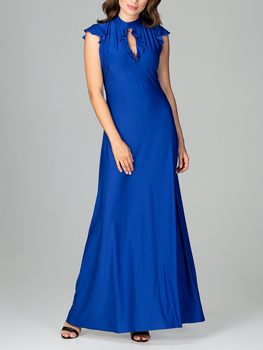 Sukienka trapezowa damska wieczorowa Lenitif K486 XL Niebieska (5902194353878)