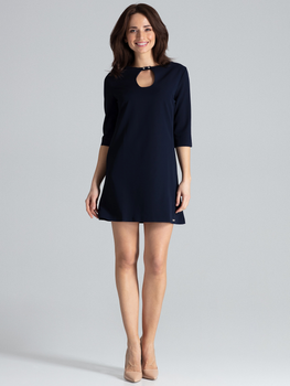 Плаття коротке літнє жіноче Lenitif L001 XL Темно-синє (5902194355650)
