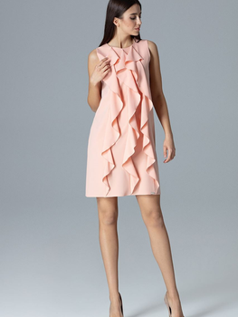 Плаття коротке літнє жіноче Figl M622 XL Рожеве (5902194357111)