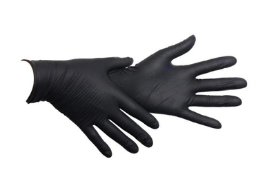 Вінілові рукавички без пудри Safetouch Чорні, 50 пар в уп. розмір L
