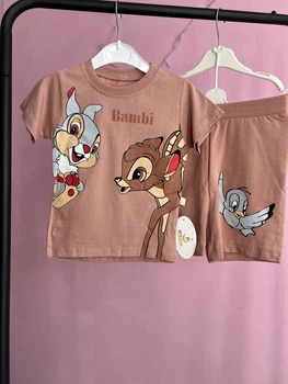 Дитячий літній комплект (футболка + шорти) для дівчинки Bambi 98см