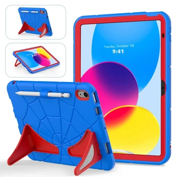 Чехол STR Spider Apple iPad 10, 2022 (10.9" экран) детский с подставками Spiderman Blue/Red