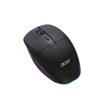 Мышь ACER OMR216 с беспроводным подключением Bluetooth + USB 2.4ГГц, RGB и аккумулятором, 1600 DPI, чёрный