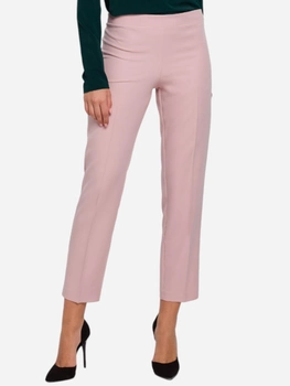 Spodnie slim fit damskie Makover K035 L Różowe (5903068462498)