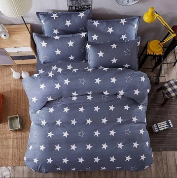 Комплект постільної білизни Deep night полікотон двоспальний 180 x 220 см 2 х 50 х 70 см синій із білим
