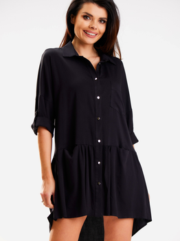 Плаття-сорочка коротке літнє жіноче Awama A584 S-M Чорне (5902360581012)