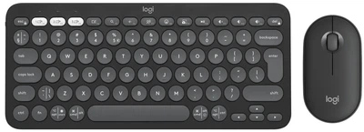 Комплект клавіатура+миша Logitech Pebble 2 Combo Tonal Graphite (920-012239) чорного кольору