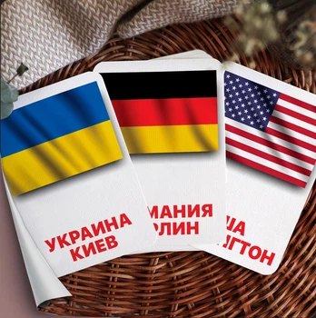 Карточки Домана "Флаги стран мира со столицами" на русском языке, 40 шт