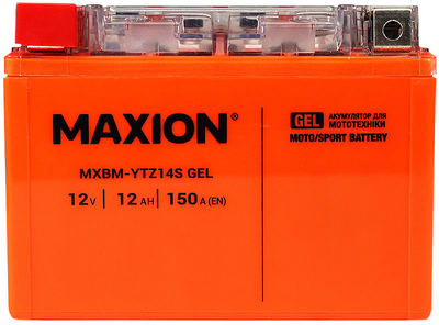 Мото аккумулятор Maxion YTZ14S GEL 12 В 12 А/час 150 A (4820219072607)