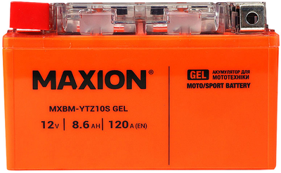 Мото аккумулятор Maxion YTZ10S GEL 12 В 8.6 А/час 120 A (4820219072621)