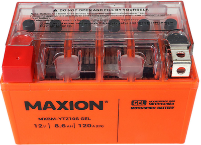 Мото аккумулятор Maxion YTZ10S GEL 12 В 8.6 А/час 120 A (4820219072621)