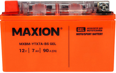 Мото аккумулятор Maxion YTX7A-BS GEL 12 В 7 А/час 90 A (4820219072249)