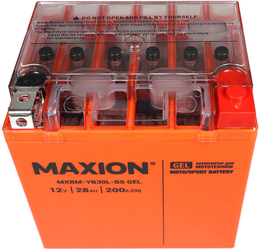 Мото аккумулятор Maxion YB30L-BS GEL 12 В 28 А/час 200 A (4820219072669)