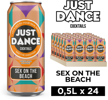 Упаковка слабоалкогольного напою Just Dance Sex on the beach 7% 0.5 л х 24 шт (4820229039485_4820229039386)