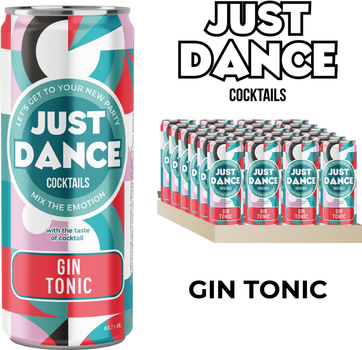 Упаковка слабоалкогольного напою Just Dance Gin tonic 7% 0.33 л х 24 шт (4820229039454)