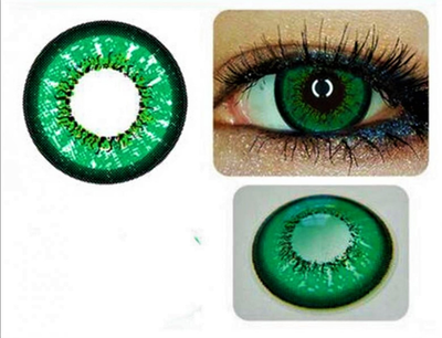 Цветные контактные линзы изумрудные с черным ободком Eyeshare