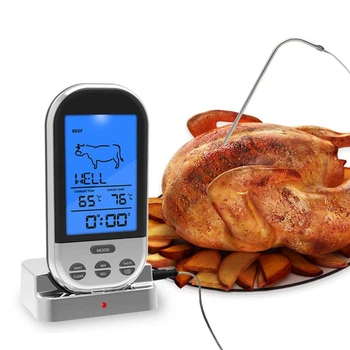 Профессиональный термометр для мяса Diymore 8010 с беспроводным датчиком (0° до +250°), серебристый (74004847)