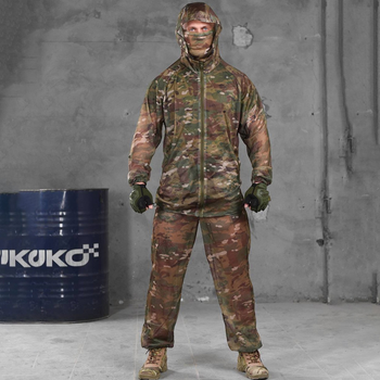 Чоловічий маскувальний Костюм Куртка з капюшоном + Штани + Баф / Польова Форма із антимоскітної сітки мультикам розмір S/M/L
