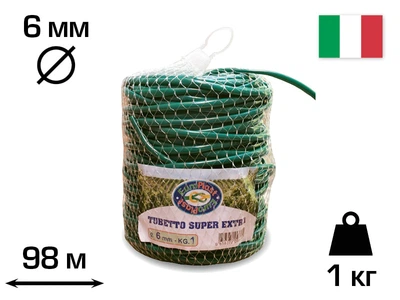 Агротрубка (кембрик) для підв`язки рослин, 6 мм, 1 кг, 98 м, SUPER EXTRA, CORDIOLI (23FIPEGRVS6)