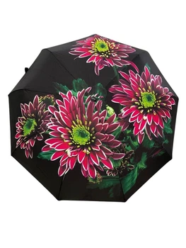 Парасолька жіноча автоматична Rain Flower у подарунковій упаковці з хустинкою, квітковий принт 1020/4