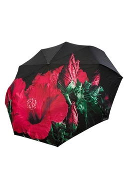 Парасолька жіноча автоматична Rain Flower у подарунковій упаковці з хустинкою, квітковий принт 1020/3