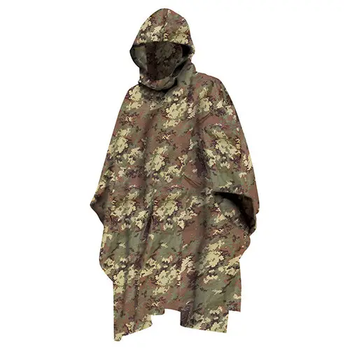 Пончо тактическое Mil-Tec One size Камуфляж Плащ-палатка RipStop PONCHO PE R/S 780GR. VEGETATO W/L (10630042)