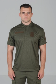 Чоловіча потовідвідна футболка Поло Coolmax у кольорі олива 46
