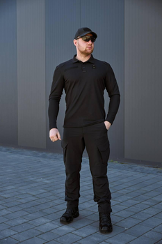 Костюм Поло с длинным рукавом и брюки Kayman черного цвета для полиции L