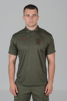 Чоловіча потовідвідна футболка Поло Coolmax у кольорі олива 48