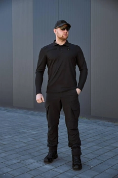 Костюм Поло с длинным рукавом и брюки Kayman черного цвета для полиции S